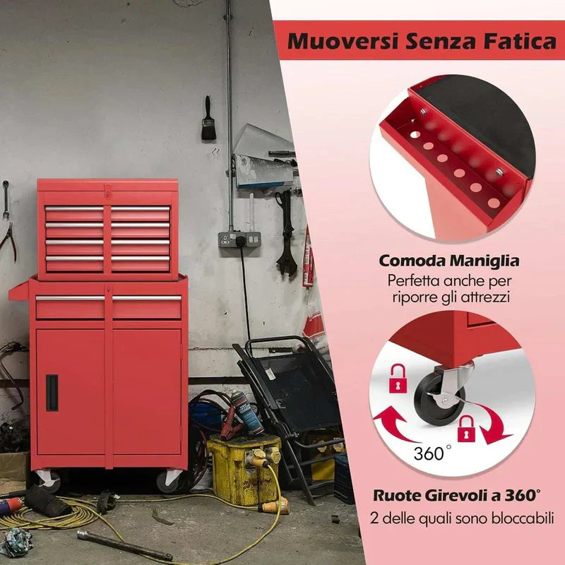 Carrello portautensili con ruote bloccabili