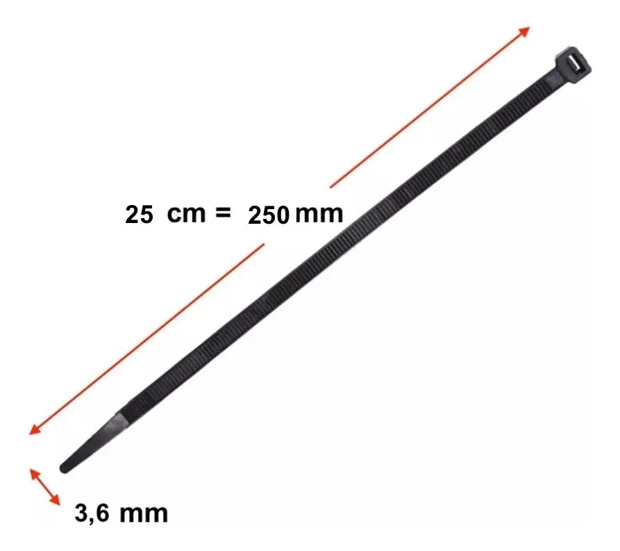 Fascette Nylon 25cm x 3,6mm – 100 pz