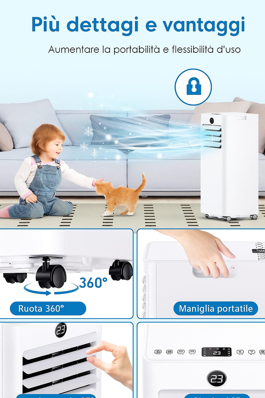 Condizionatore 7000BTU con Display