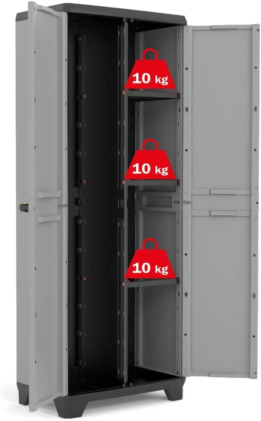 Armadio Scope Grigio 3 Ripiani Regolabili